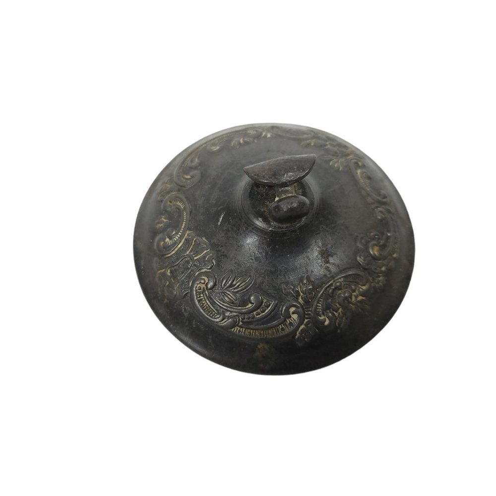 St Louis Silver Co Trinket Button Ring Jewelry Box w Lid Vanity Victorian Ornate - Picture 6 of 9